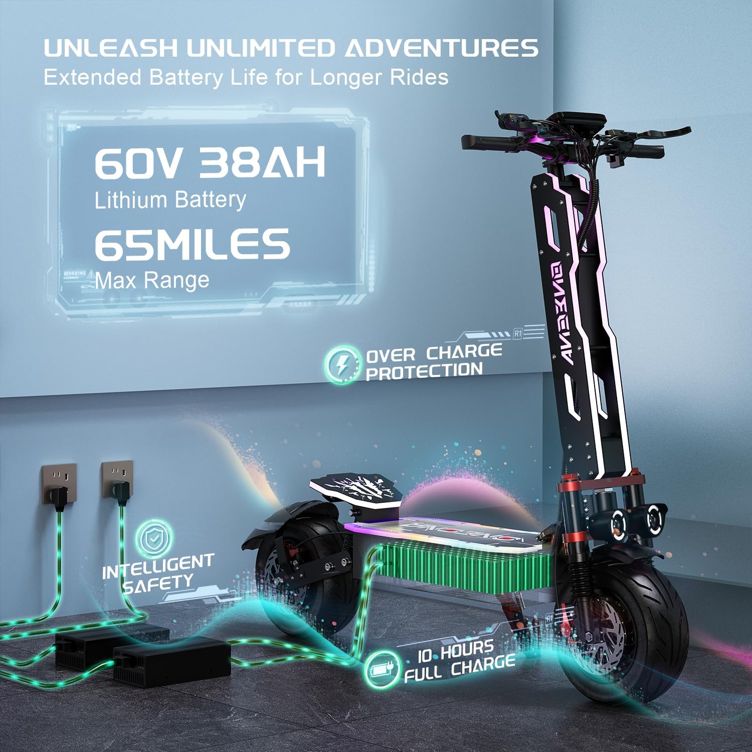 ONECNA NEW GT9 GT8 GT7 elektri - 60V 5600W Dual Motor Electric Scooter recensie en prijs