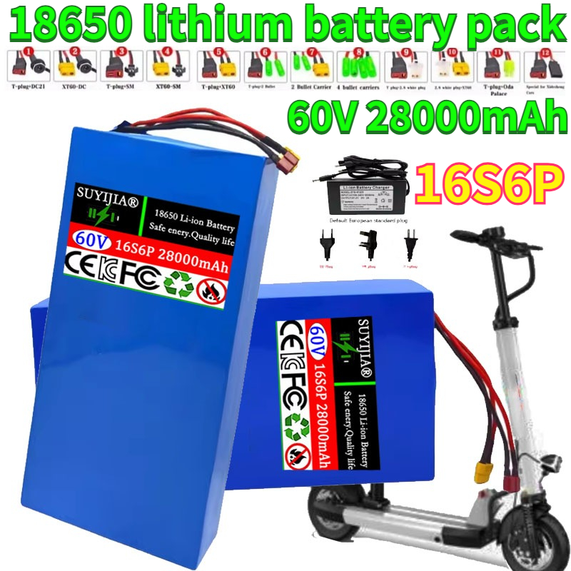 Nieuwe 16S6P 60 V 28Ah 18650 L - 60V 30Ah Electric Scooter Battery recensie en prijs
