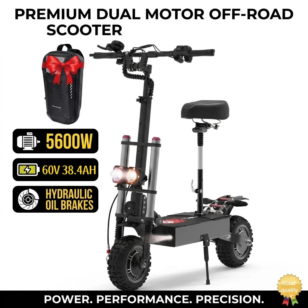 Elektrische scooter voor volwa - 60V 5600W Dual Motor Electric Scooter recensie en prijs